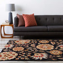 Heaters Black Floral Wool Carpet