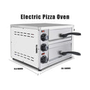 Heavy-Duty 14-Inch Commercial Stainless Steel Electric 2-Tier Tabletop Pizza Oven With Timer (SAK90432)