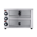 Heavy-Duty 14-Inch Commercial Stainless Steel Electric 2-Tier Tabletop Pizza Oven With Timer (SAK90432)