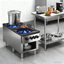 Heavy-Duty 18K BTU Commercial 2-Burner Stainless Steel Gas Stove Range (SAK40721) by SAKSBY WHOLESALE