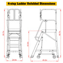 Heavy-Duty 375-Pound Aluminum Rolling Platform Ladder (SAK61724)