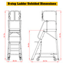 Heavy-Duty 375-Pound Aluminum Rolling Platform Ladder (SAK61724)