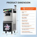 Heavy-Duty 45L/H 3-Flavor Dual Compressor Commercial Soft Serve Ice Cream Machine (SAK43195)