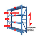 Heavy-Duty 5000-Pound 4-Tier Adjustable Steel Garage Shelf (SAK52841)