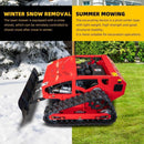 Heavy-Duty 9HP Commercial Remote-Controlled Oil-Electric Hybrid Track Drive With Plow (SAK76425) by SAKSBY WHOLESALE