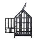 Heavy-Duty Carbon Steel Dog Kennel Cage Crate W/ Sloped Roof And Wheels, 48" (SAK73812)