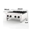 Heavy-Duty Commercial 112K BTU 4-Burner Stainless Steel Gas Stove Hot Plate (SAK39201) by SAKSBY WHOLESALE