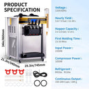 Heavy-Duty Commercial 3-Flavor 2350W Countertop Soft Serve Ice Cream Maker Machine (SAK63972)