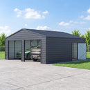 Alora Heavy-Duty Double Garage Galvanized Steel Shed With Side Door (SAK84271)