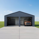 Alora Heavy-Duty Double Garage Galvanized Steel Shed With Side Door (SAK84271)