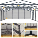 Alora Heavy-Duty Double Garage Galvanized Steel Shed With Side Door (SAK84271)