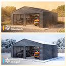 Alora Heavy-Duty Double Garage Galvanized Steel Shed With Side Door (SAK84271)
