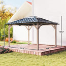 [08X10] Alora Heavy-Duty Fir Wood Hardtop Gazebo With Galvanized Steel Roof And Ceiling Hooks (SAK29467) by SAKSBY WHOLESALE