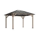 [08X10] Alora Heavy-Duty Fir Wood Hardtop Gazebo With Galvanized Steel Roof And Ceiling Hooks (SAK29467) by SAKSBY WHOLESALE