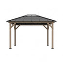 [08X10] Alora Heavy-Duty Fir Wood Hardtop Gazebo With Galvanized Steel Roof And Ceiling Hooks (SAK29467) by SAKSBY WHOLESALE