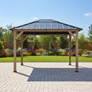 [08X10] Alora Heavy-Duty Fir Wood Hardtop Gazebo With Galvanized Steel Roof And Ceiling Hooks (SAK29467) by SAKSBY WHOLESALE