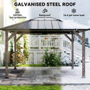 [08X10] Alora Heavy-Duty Fir Wood Hardtop Gazebo With Galvanized Steel Roof And Ceiling Hooks (SAK29467) by SAKSBY WHOLESALE