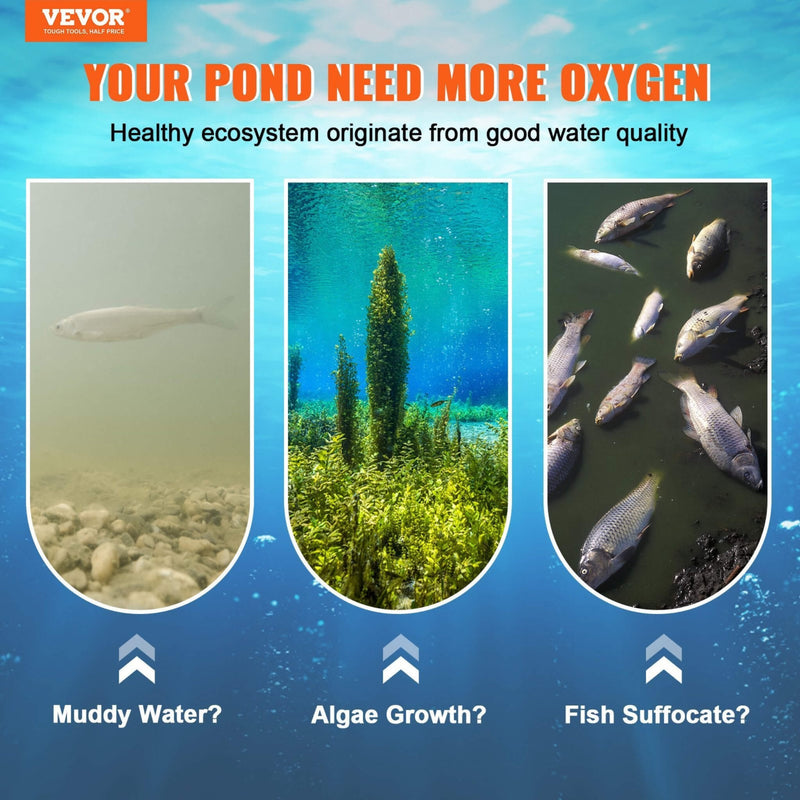 Heavy-Duty Pond Aerator Kit With Compressor, Diffusers And Weighted Tubing (SAK08795)