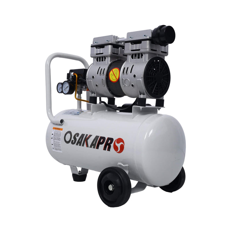 Heavy Duty 1.5/2.5HP Silent Oil-Free Portable Air Compressor With Wheels And Auto Drain (SAK53462)