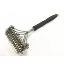 Heavy duty stainless steel bbq triple head brush kitchen scraper by Decorbites