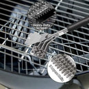 Heavy duty stainless steel bbq triple head brush kitchen scraper by Decorbites