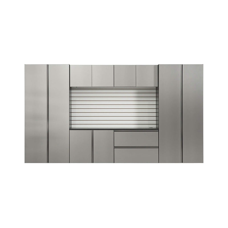 Alora Heavy-Duty Wall-Mounted Metallic Gray Garage Cabinet Set With Soft Closing Doors And Drawers (SAK24368)