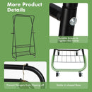 Heavy Duty Clothes Rack on Wheels with Shelves-Black by LJGDeals