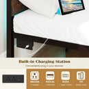 Heavy-Duty Metal Slats Support Bed Platform with Charging Station by LJGDeals
