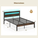Heavy-Duty Metal Slats Support Bed Platform with Charging Station by LJGDeals