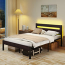 Heavy-Duty Metal Slats Support Bed Platform with Charging Station by LJGDeals