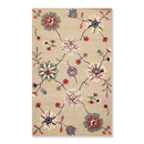 5' x 8' Handmade Wool Loop Pile Floral Traditional Oriental Area Rug Taupe