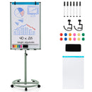 Height-Adjustable Mobile Whiteboard with Round Stand Paper Clips by LJGDeals