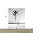 Black & White Tropical Palm Tree Beach Wallpaper Mural.