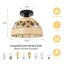 GobekUsa Hemp Rope Ceiling Light for Home Decor