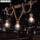 GobekUsa Hemp Rope Pendant Lamp - Industrial Style Beige - Linear over Island Lighting
