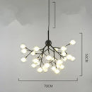 GobekUsa Heracleum Firefly Glass Ball Chandelier: Gold Luxury Lighting for Dining Kitchen Staircase