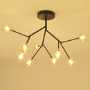 GobekUsa Heracleum Firefly Glass Ball Chandelier: Gold Luxury Lighting for Dining Kitchen Staircase