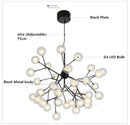 GobekUsa Heracleum Firefly Glass Ball Chandelier: Gold Luxury Lighting for Dining Kitchen Staircase
