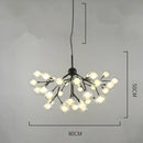 GobekUsa Heracleum Firefly Glass Ball Chandelier: Gold Luxury Lighting for Dining Kitchen Staircase