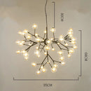 GobekUsa Heracleum Firefly Glass Ball Chandelier: Gold Luxury Lighting for Dining Kitchen Staircase