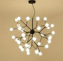 GobekUsa Heracleum Firefly Glass Ball Chandelier: Gold Luxury Lighting for Dining Kitchen Staircase