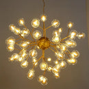 GobekUsa Heracleum Firefly Glass Ball Chandelier: Gold Luxury Lighting for Dining Kitchen Staircase