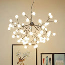 GobekUsa Heracleum Firefly Glass Ball Chandelier: Gold Luxury Lighting for Dining Kitchen Staircase