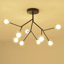 GobekUsa Heracleum Firefly Glass Ball Chandelier: Gold Luxury Lighting for Dining Kitchen Staircase