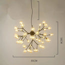 GobekUsa Heracleum Firefly Glass Ball Chandelier: Gold Luxury Lighting for Dining Kitchen Staircase