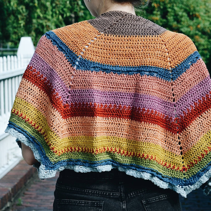 Herbal Dyed Rainbow Shawl - Knit & Crochet Kit