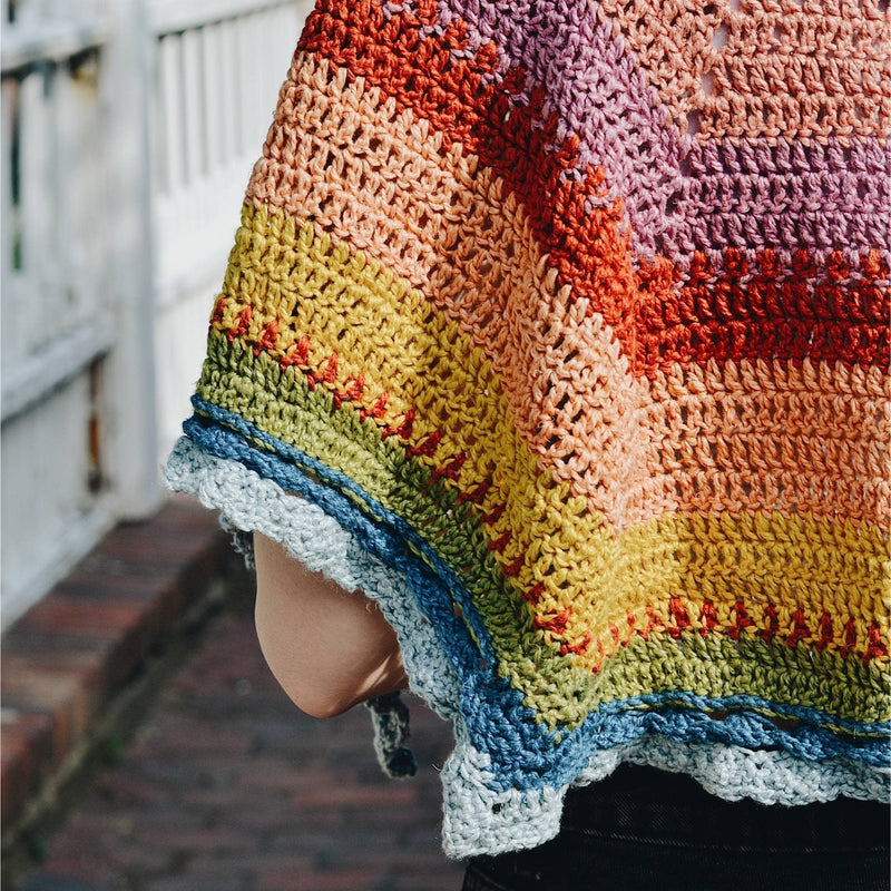 Herbal Dyed Rainbow Shawl - Knit & Crochet Kit