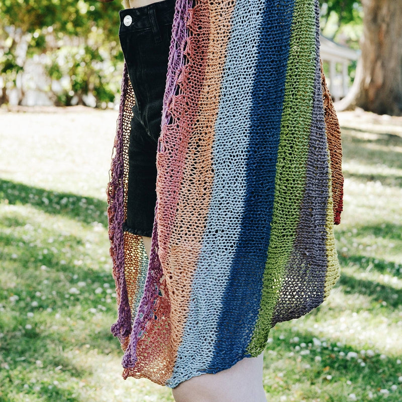 Herbal Dyed Rainbow Shawl - Knit & Crochet Kit