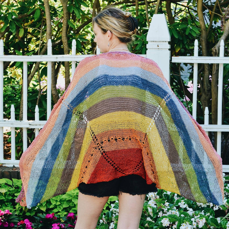 Herbal Dyed Rainbow Shawl - Knit & Crochet Kit