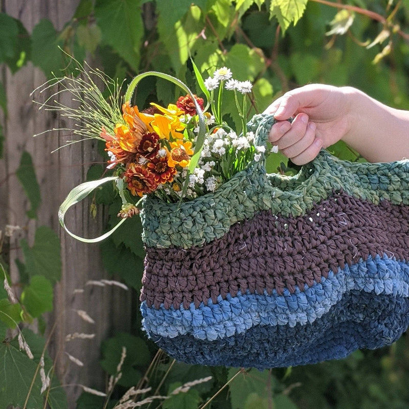 Herbal Dyed Recycled Market Tote Knit & Crochet Pattern